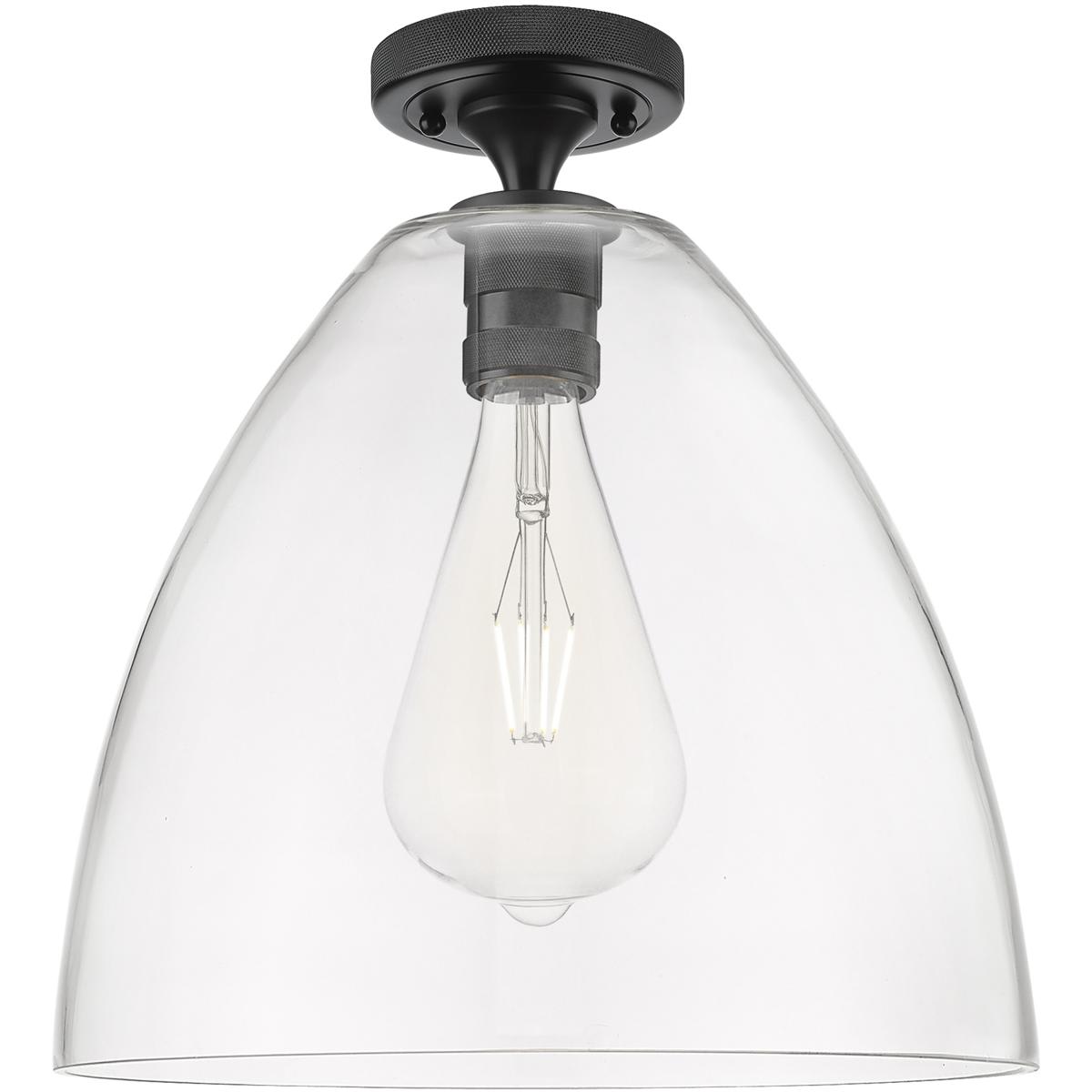 Innovations Lighting 434-1F-BK-GBD-122 Crown Point Flush Mount Matte Black