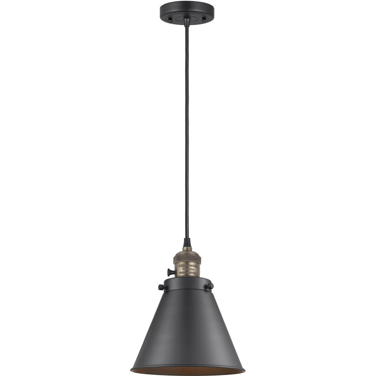 Innovations Lighting 201CSW-BAB-M13-BK-LED Franklin Restoration Appalachian Mini Pendant