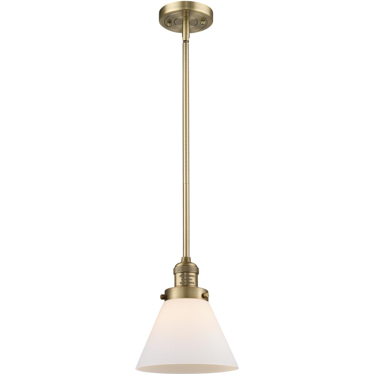 Innovations Lighting 201S-BB-G41-LED Franklin Restoration Cone Mini Pendant Brushed Brass