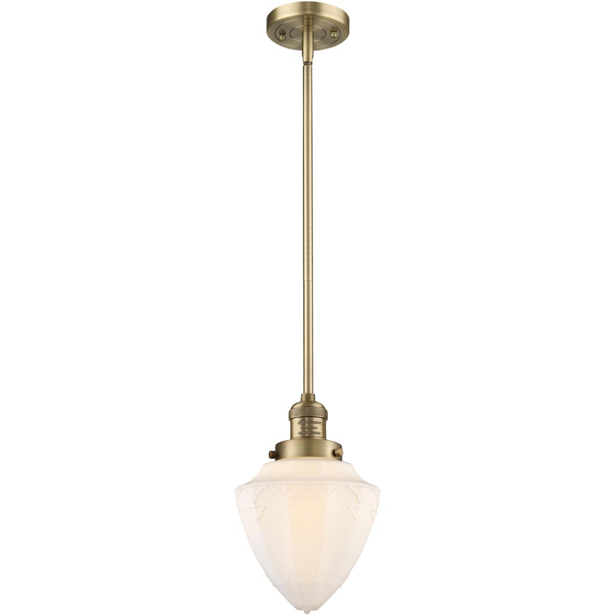 Innovations Lighting 201S-BB-G661-7-LED Franklin Restoration Bullet Mini Pendant Brushed Brass