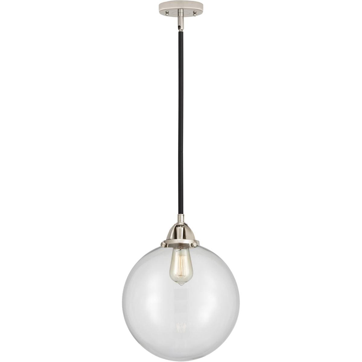 Innovations Lighting 288-1S-BPN-G202-12-LED Nouveau 2 Beacon Mini Pendant Black Polished Nickel