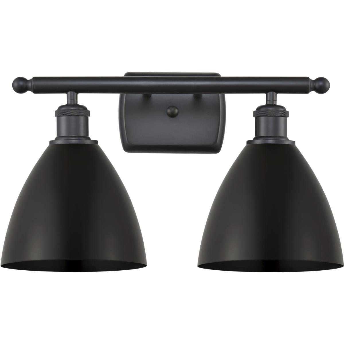 Innovations Lighting 516-2W-BK-MBD-75-BK-LED Ballston Dome Bathroom Vanity Light Matte Black
