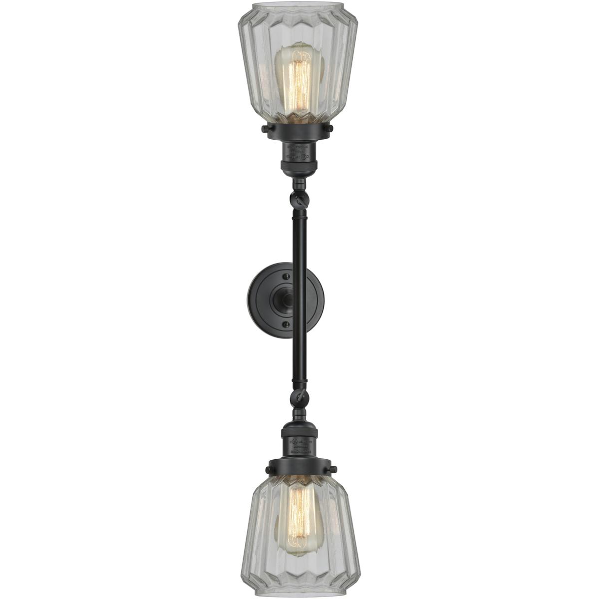 Innovations Lighting 208-BK-G142-LED Franklin Restoration Chatham Bathroom Vanity Light Matte Black