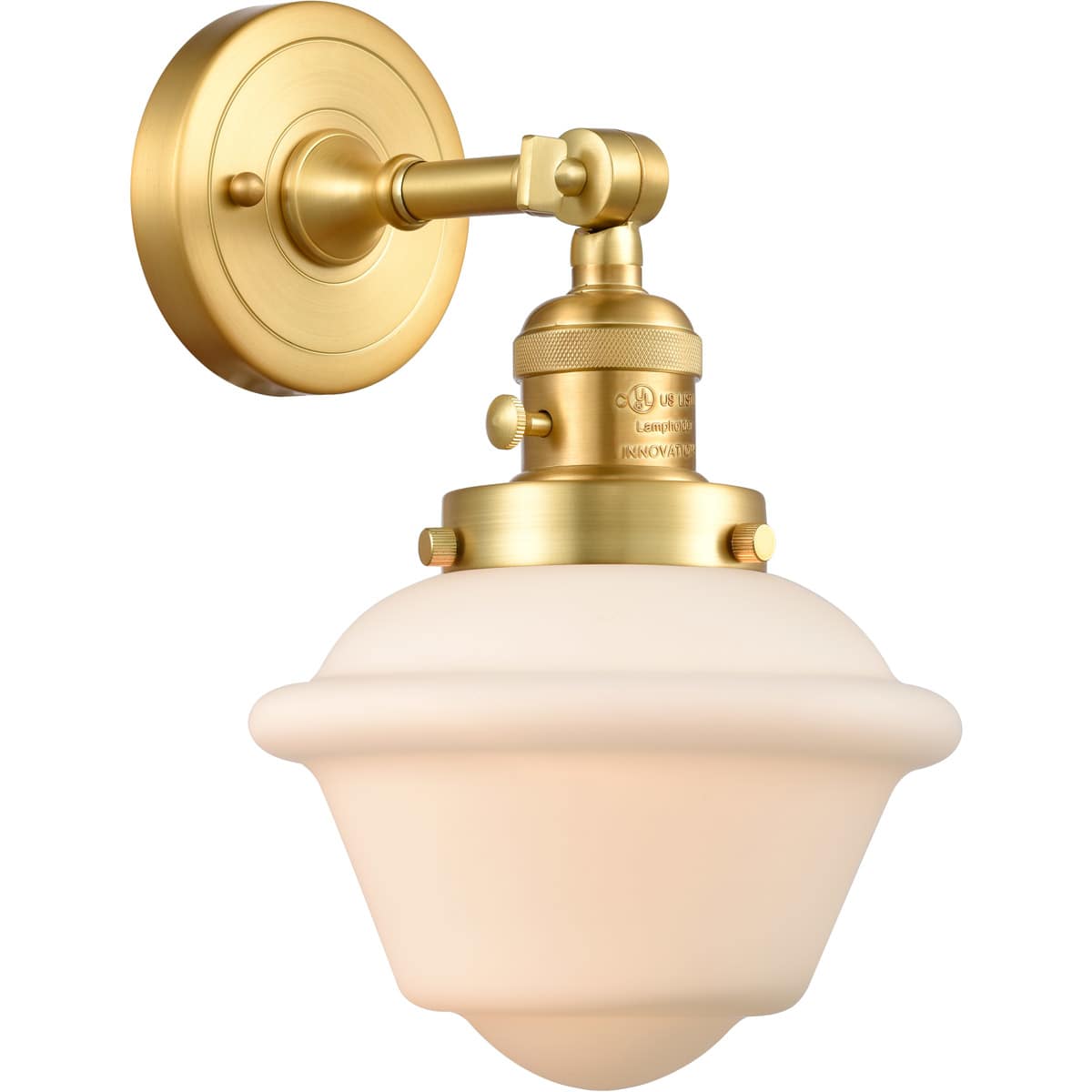 Innovations Lighting 203SW-SG-G531 Franklin Restoration Small Oxford Wall Sconce Satin Gold