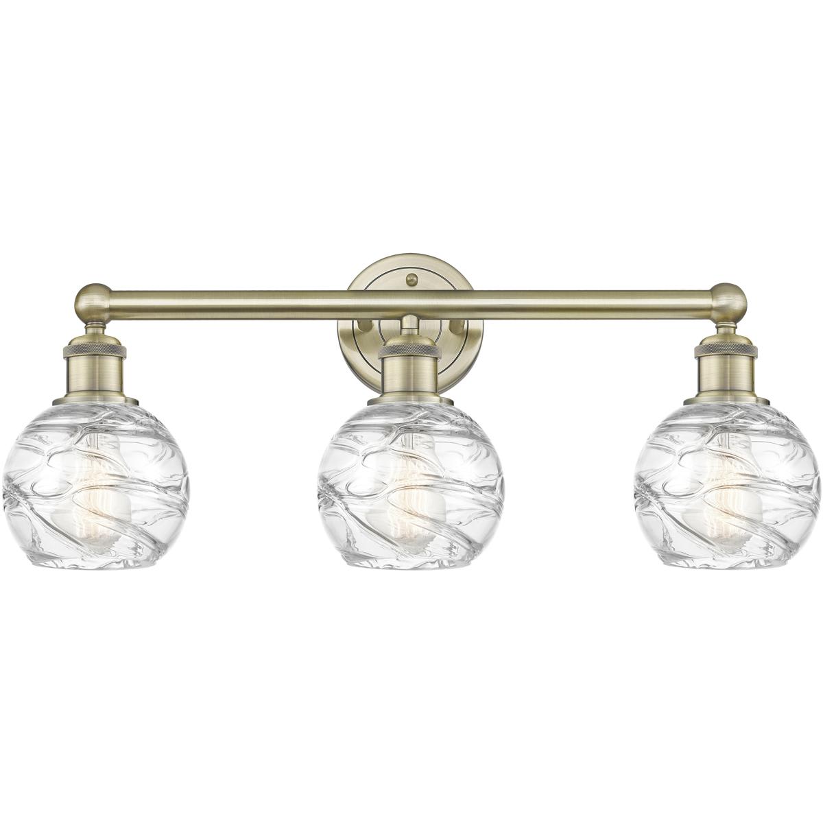 Innovations Lighting 616-3W-AB-G1213-6 Athens Deco Swirl Bathroom Vanity Light Antique Brass