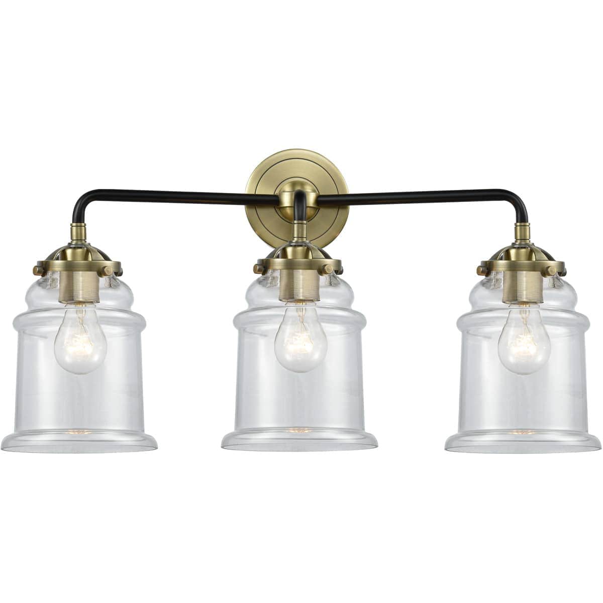 Innovations Lighting 284-3W-BAB-G182 Nouveau Canton Bathroom Vanity Light Black Antique Brass