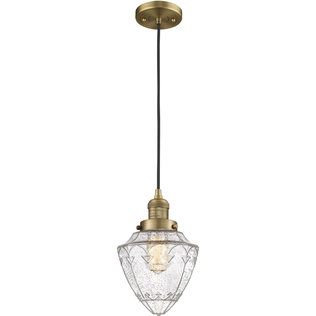 Innovations Lighting 201C-BB-G664-7-LED Franklin Restoration Bullet Mini Pendant Brushed Brass