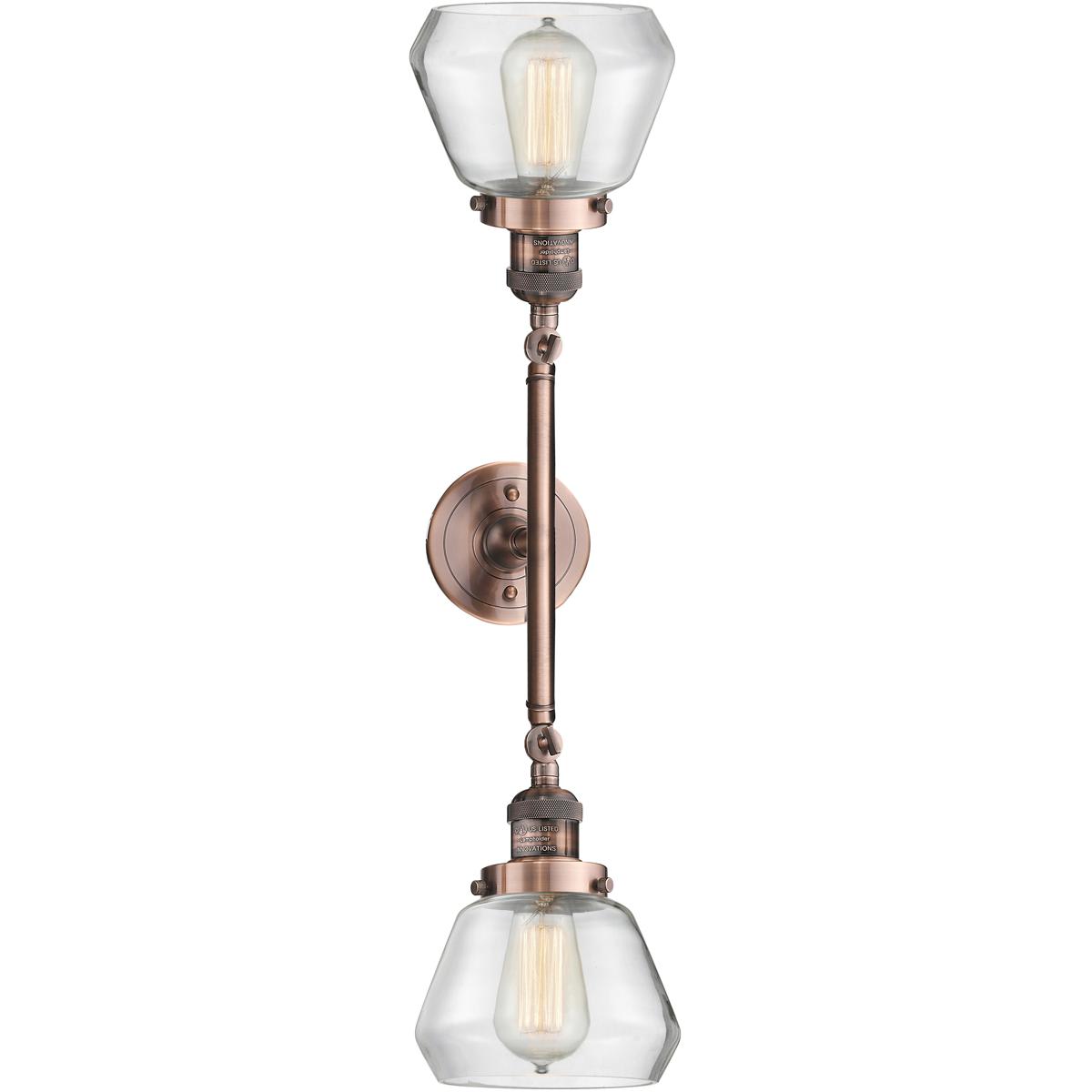 Innovations Lighting 208-AC-G172 Franklin Restoration Fulton Bathroom Vanity Light Antique Copper