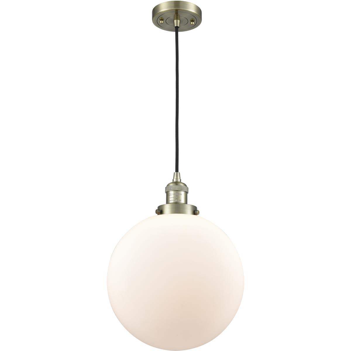 Innovations Lighting 201C-AB-G201-12 Franklin Restoration Beacon Mini Pendant Antique Brass