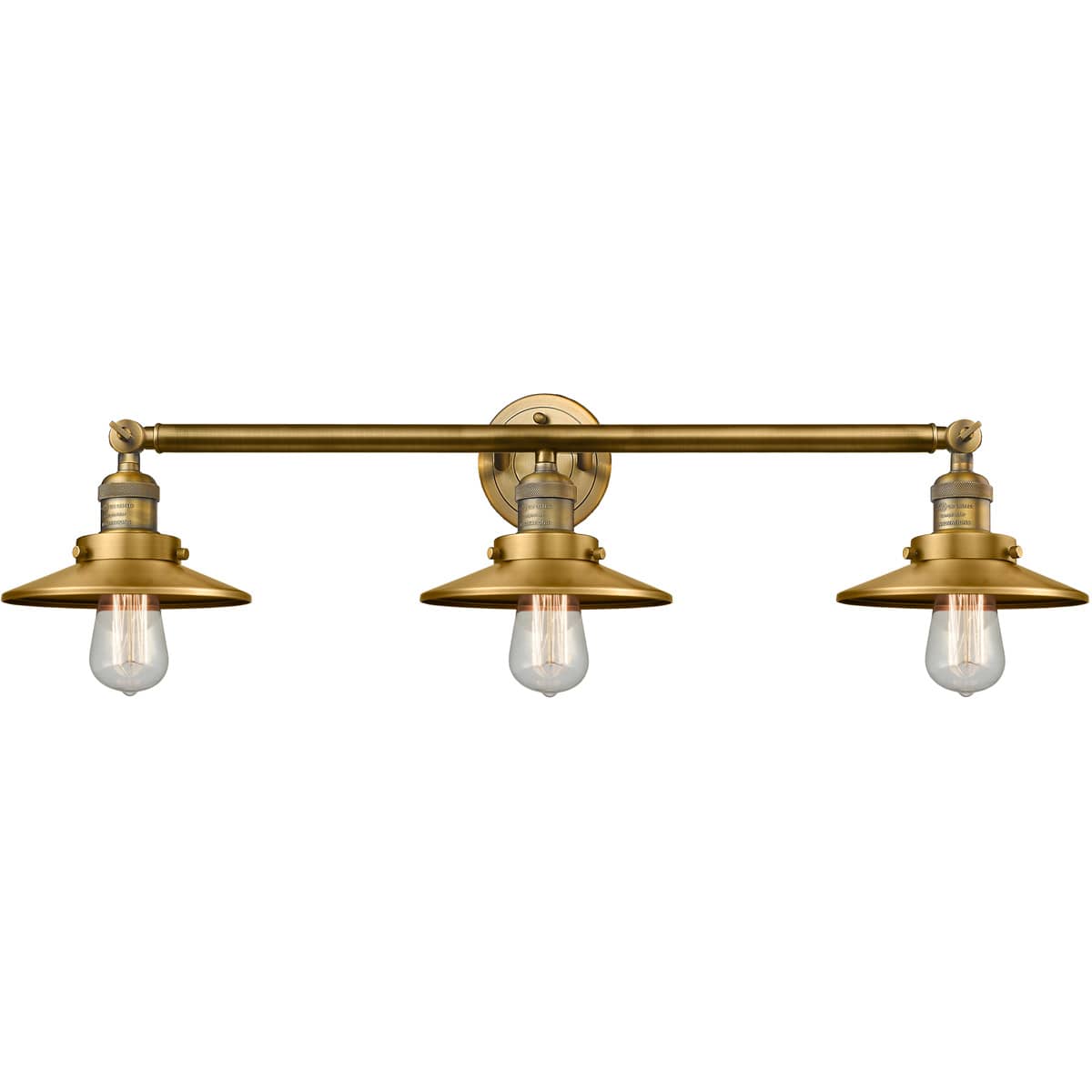 Innovations Lighting 205-BB-M4 Franklin Restoration Railroad Bathroom Vanity Light Brushed Brass