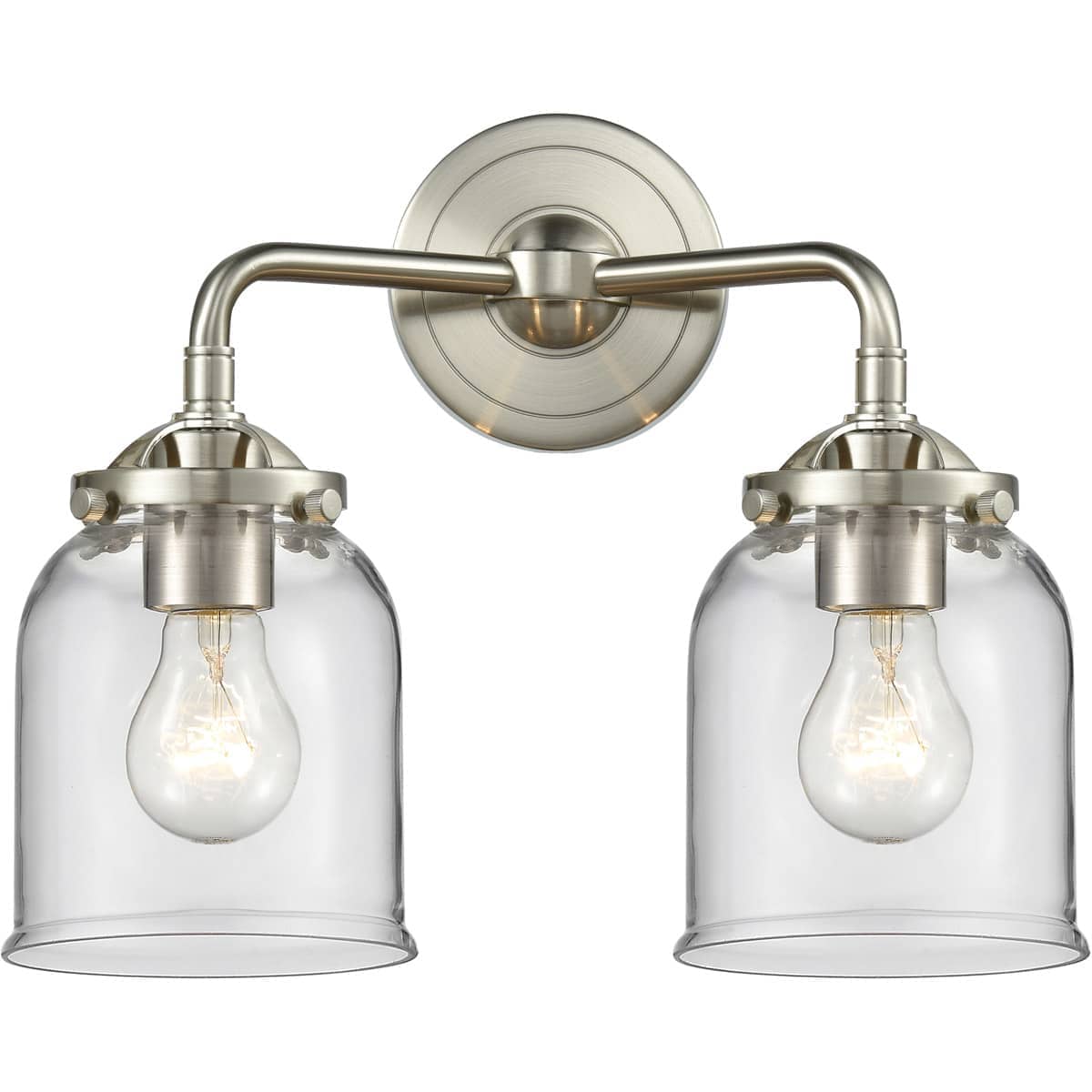 Innovations Lighting 284-2W-SN-G52 Nouveau Small Bell Bathroom Vanity Light Brushed Satin Nickel