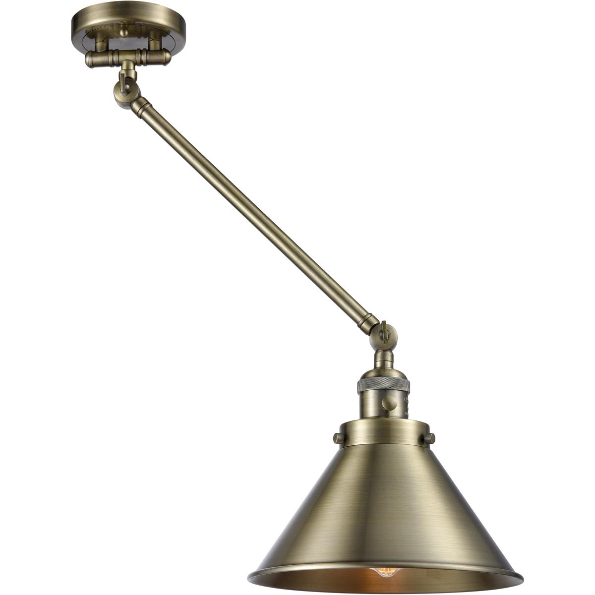 Innovations Lighting 237-AB-M10-AB-LED Briarcliff Swing Arm or Wall Lamp Antique Brass