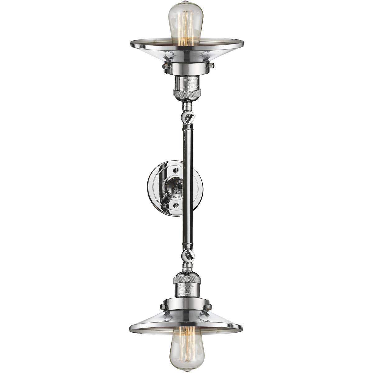 Innovations Lighting 208-PC-M7 Franklin Restoration Railroad Bathroom Vanity Light Polished Chrome