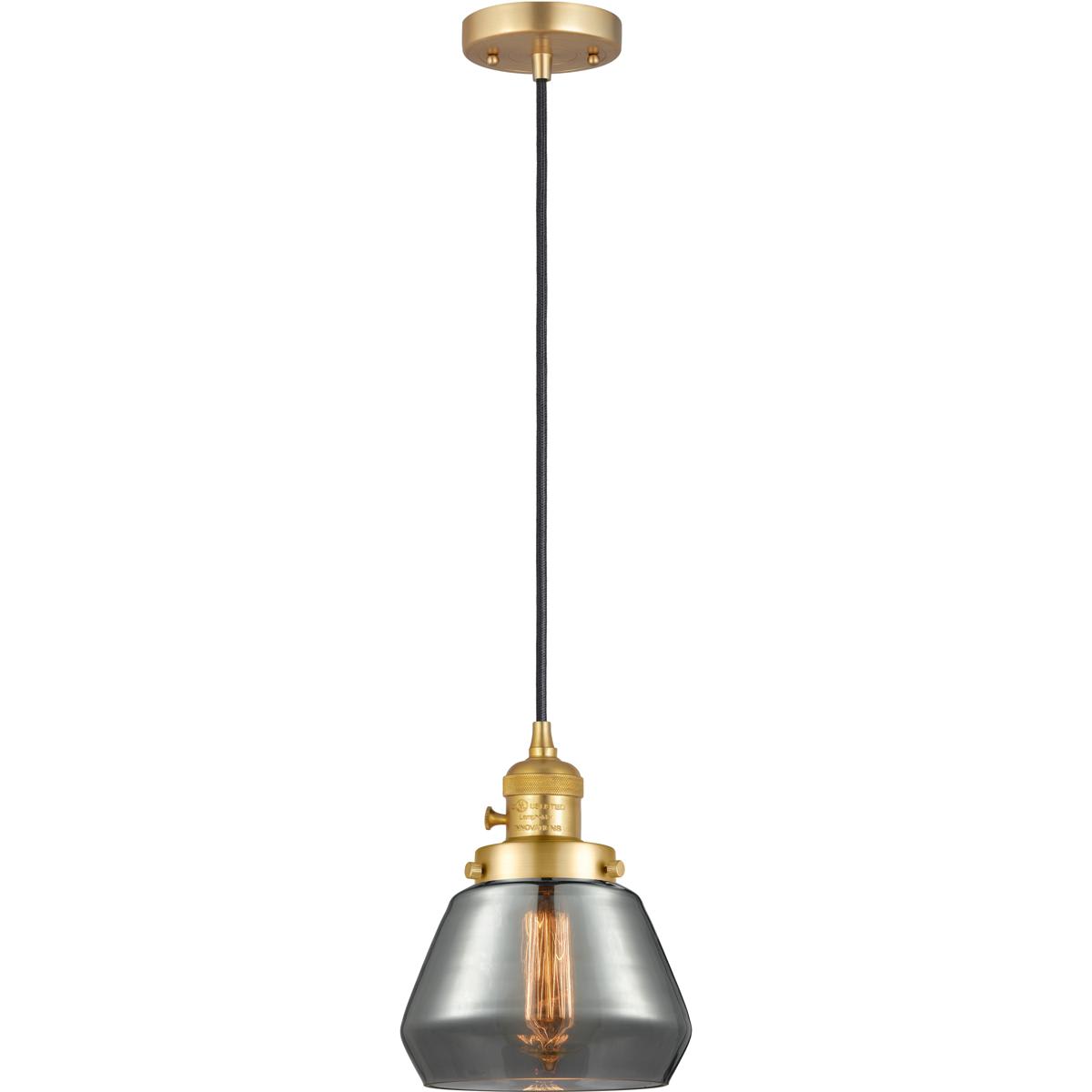Innovations Lighting 201CSW-SG-G173-LED Franklin Restoration Fulton Mini Pendant Satin Gold