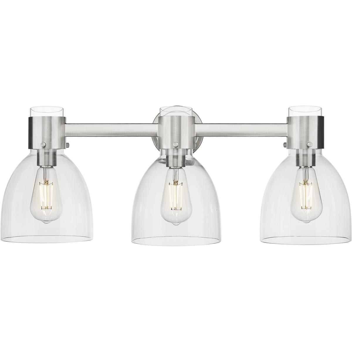 Innovations Lighting 464-3W-SN-G464D-7CL Lawton Bell Bathroom Vanity Light Satin Nickel