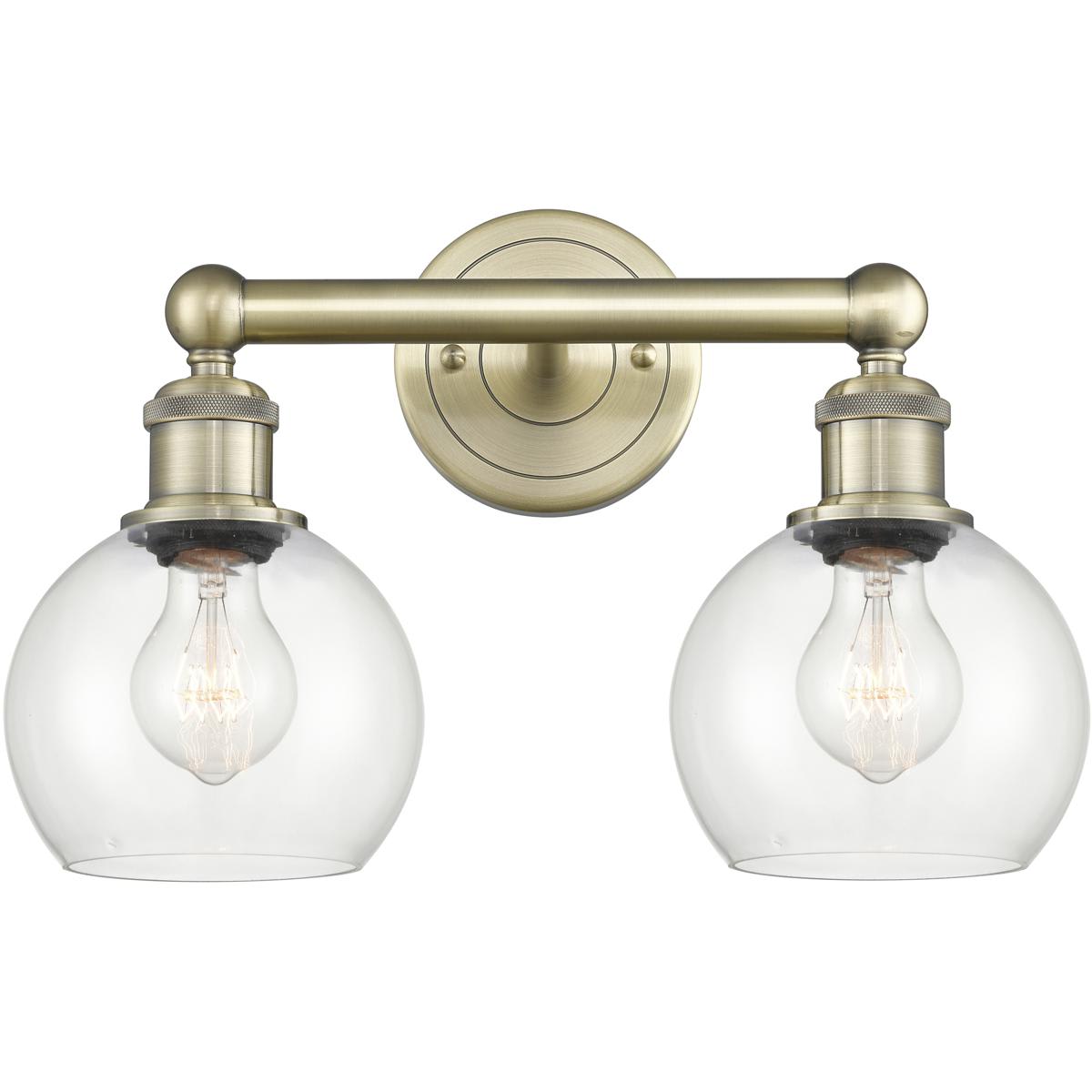 Innovations Lighting 616-2W-AB-G122-6 Athens Bathroom Vanity Light Antique Brass