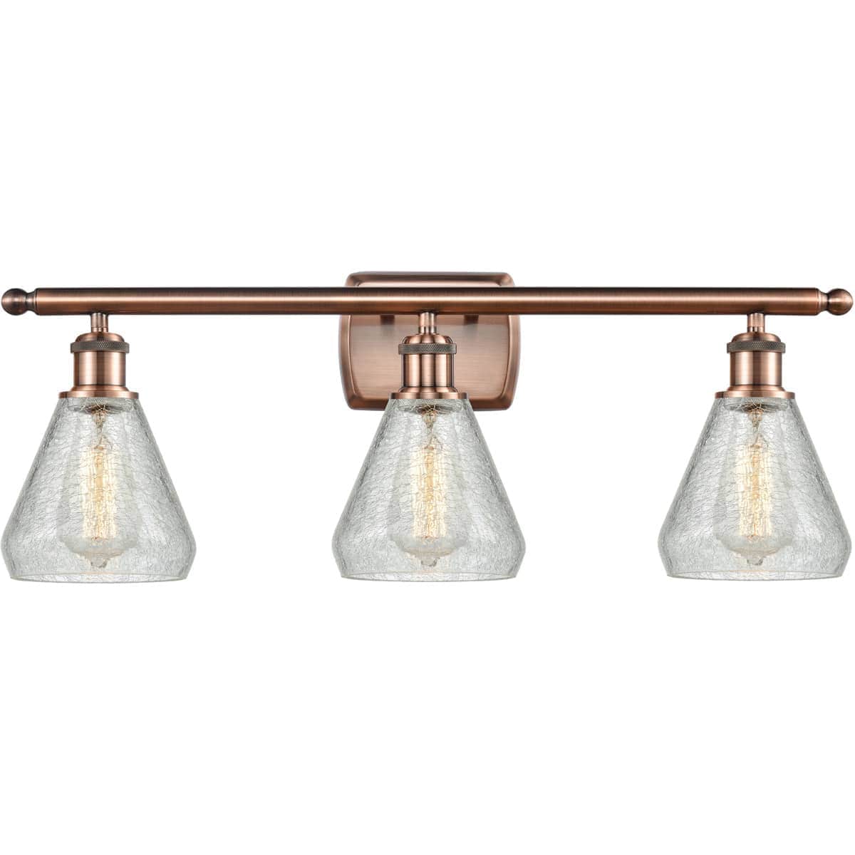 Innovations Lighting 516-3W-AC-G275-LED Ballston Conesus Bathroom Vanity Light Antique Copper