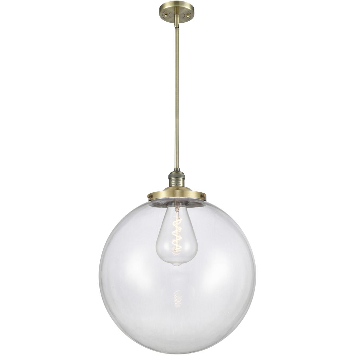 Innovations Lighting 201S-AB-G202-18-LED Franklin Restoration Beacon Pendant Antique Brass