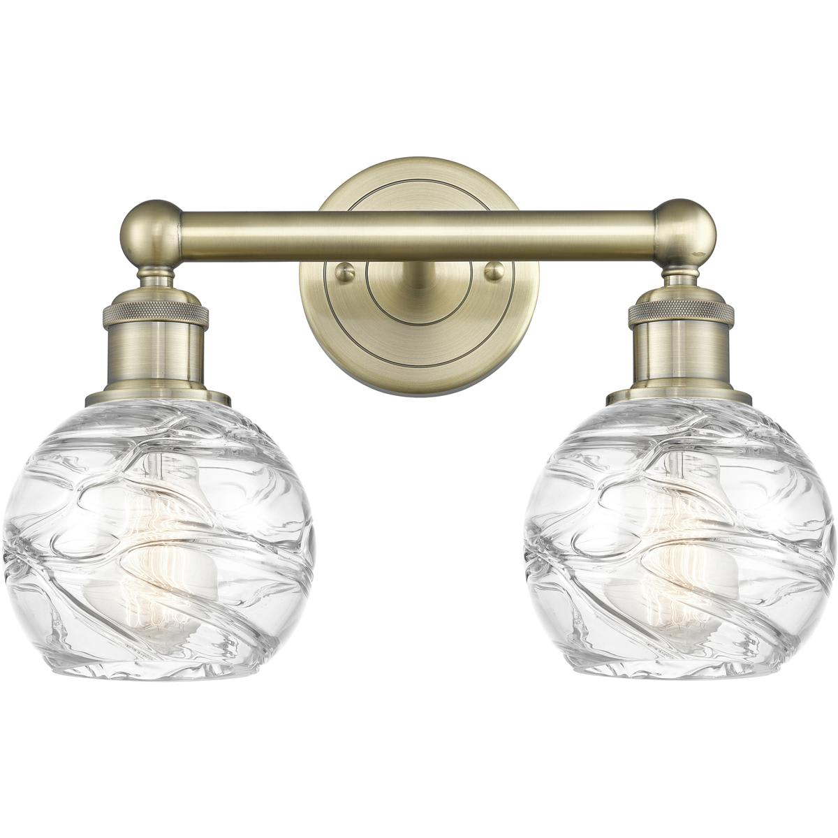 Innovations Lighting 616-2W-AB-G1213-6 Athens Deco Swirl Bathroom Vanity Light Antique Brass