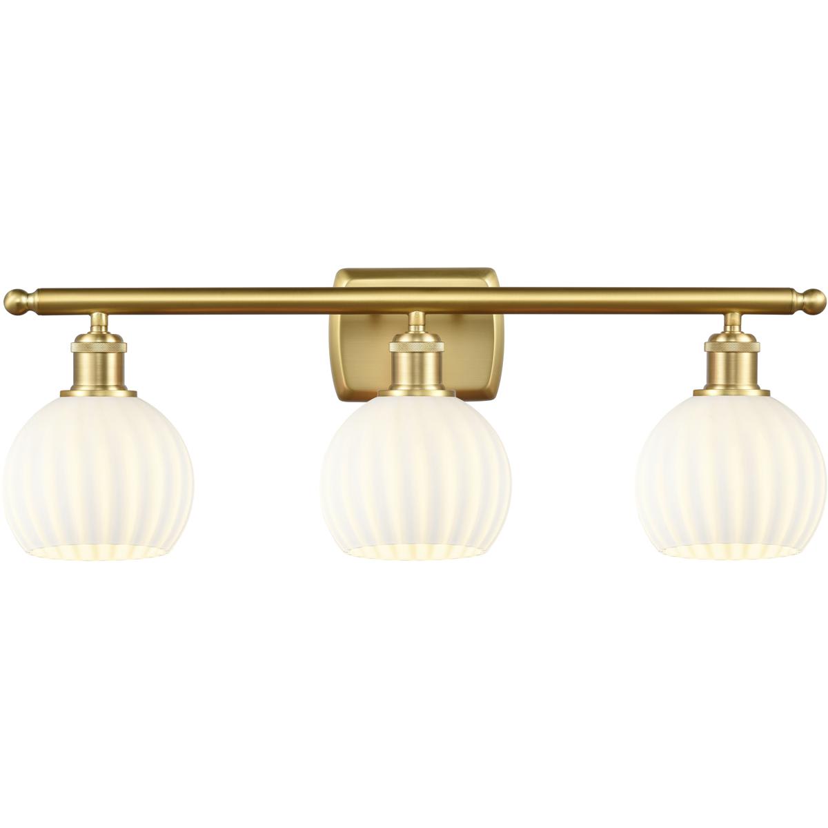 Innovations Lighting 516-3W-SG-G1217-6WV Ballston White Venetian Bathroom Vanity Light Satin Gold