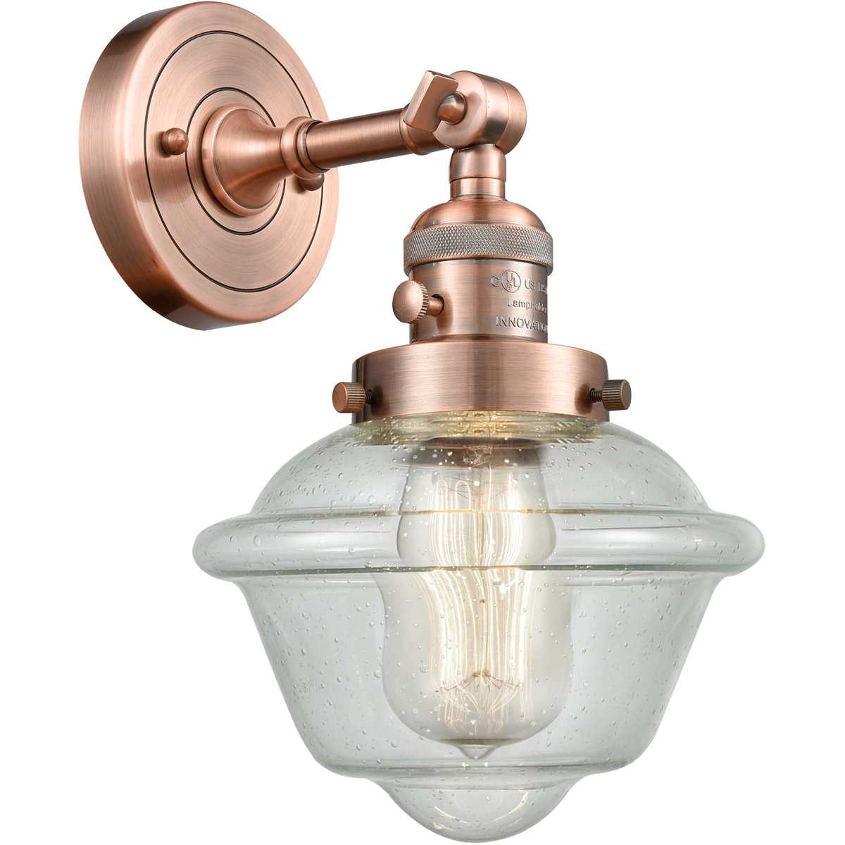 Innovations Lighting 203SW-AC-G534 Franklin Restoration Small Oxford Wall Sconce Antique Copper