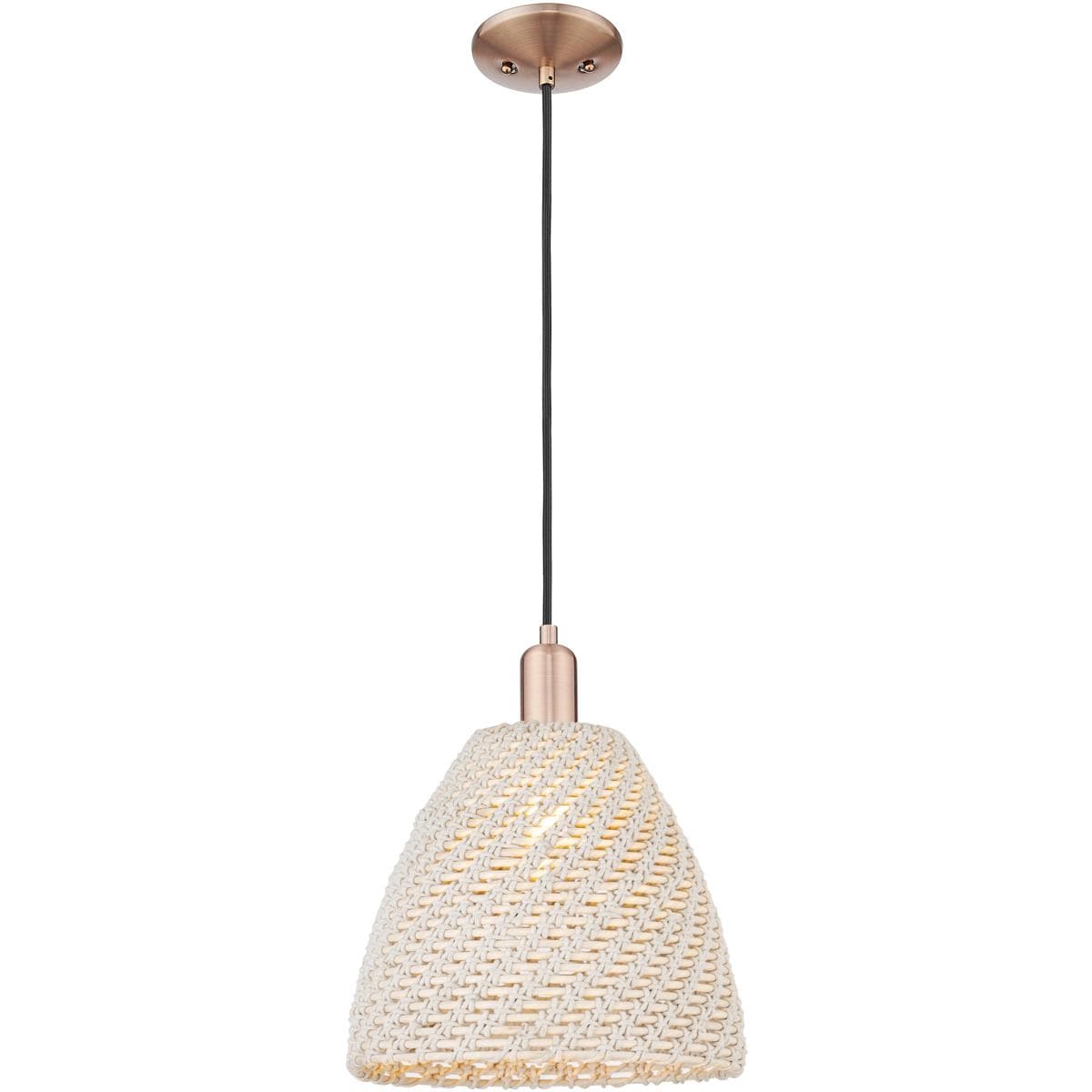 Innovations Lighting 716-1P-AC-NBD-12-NAT Natural Ballston Dome Mini Pendant Antique Copper