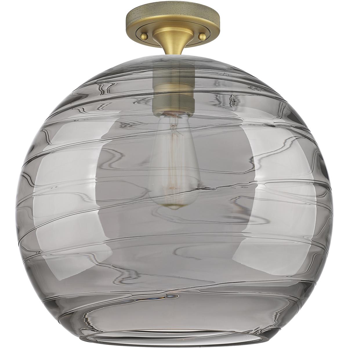 Innovations Lighting 434-1F-BB-G1213-12SM Crown Point Flush Mount Brushed Brass