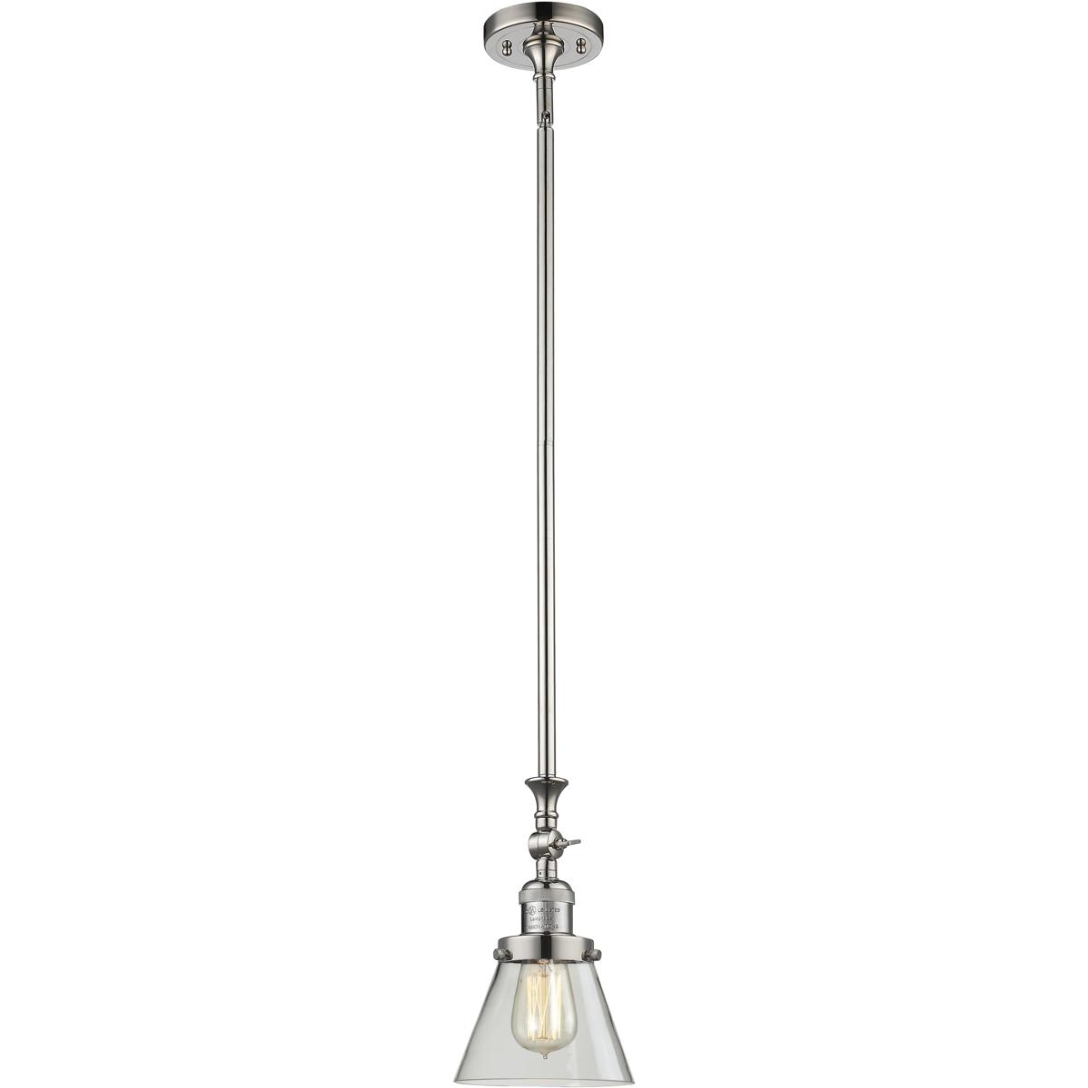 Innovations Lighting 206-PN-G62-LED Franklin Restoration Cone Mini Pendant Polished Nickel