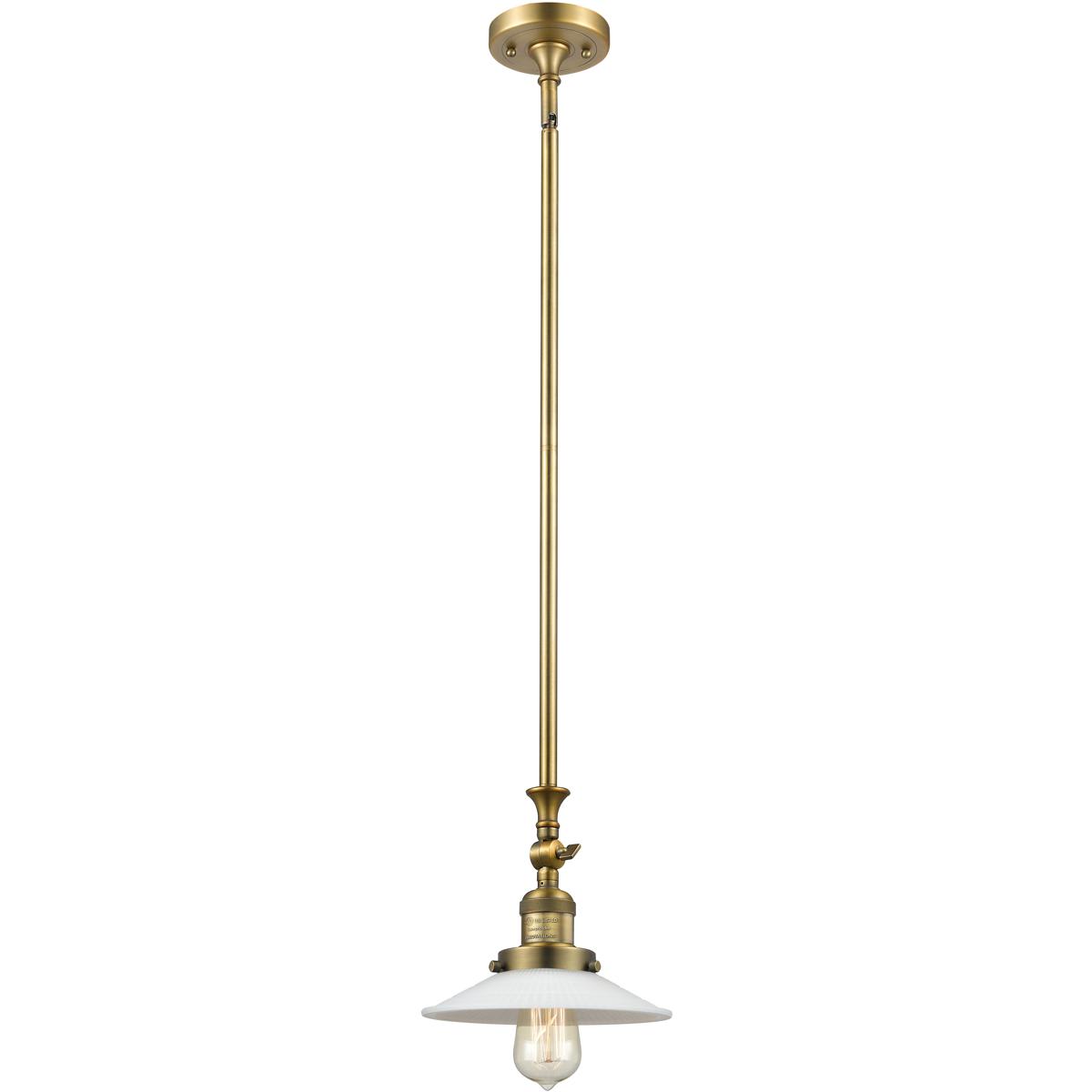 Innovations Lighting 206-BB-G1 Franklin Restoration Halophane Mini Pendant Brushed Brass