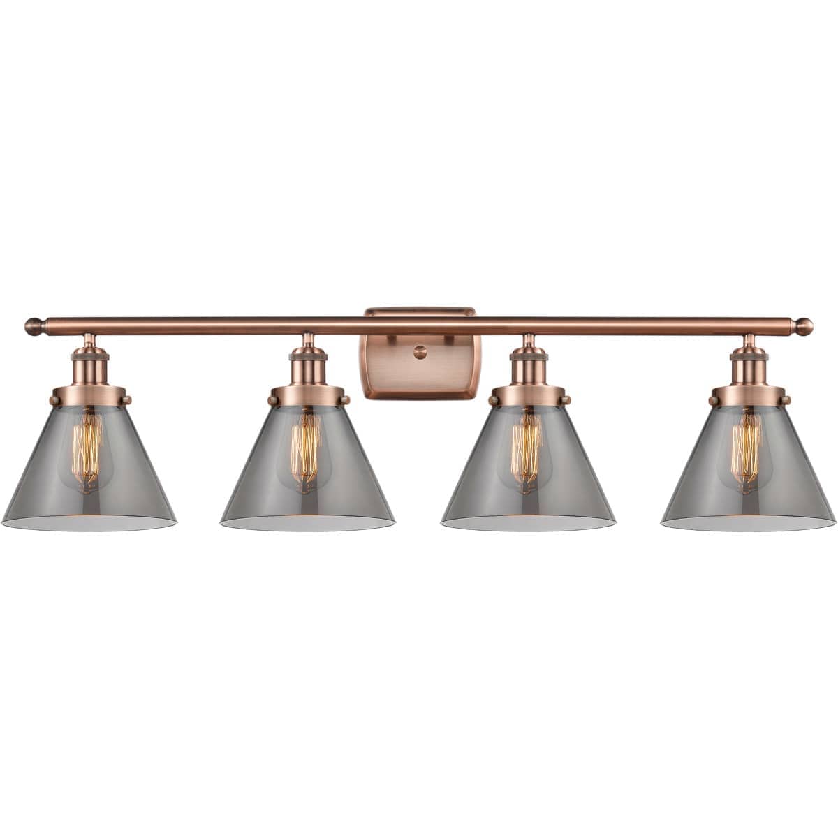 Innovations Lighting 916-4W-AC-G43 Ballston Large Cone Bathroom Vanity Light Antique Copper