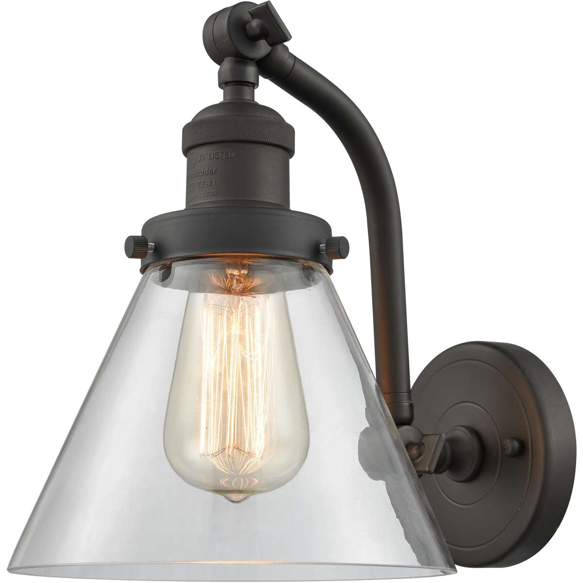 Innovations Lighting 515-1W-OB-G42 Franklin Restoration Large Cone Wall Sconce Oil Rubbed Bronze