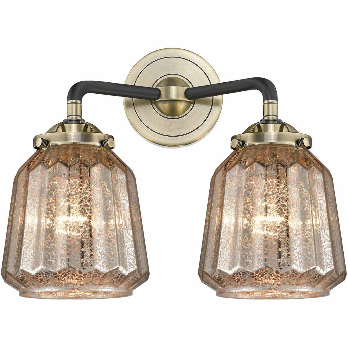 Innovations Lighting 284-2W-BAB-G146-LED Nouveau Chatham Bathroom Vanity Light Black Antique Brass