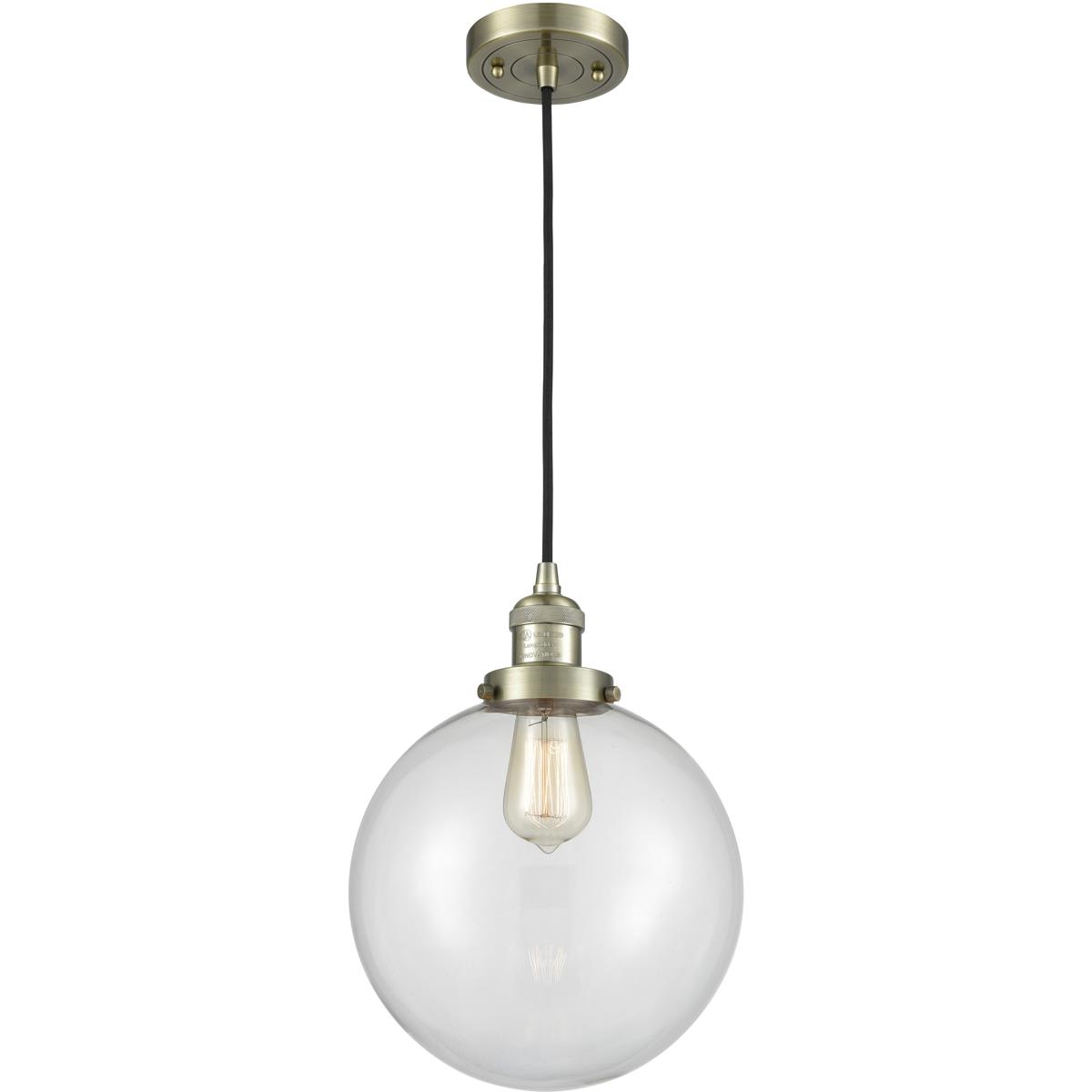 Innovations Lighting 201C-AB-G202-10-LED Franklin Restoration Beacon Mini Pendant Antique Brass