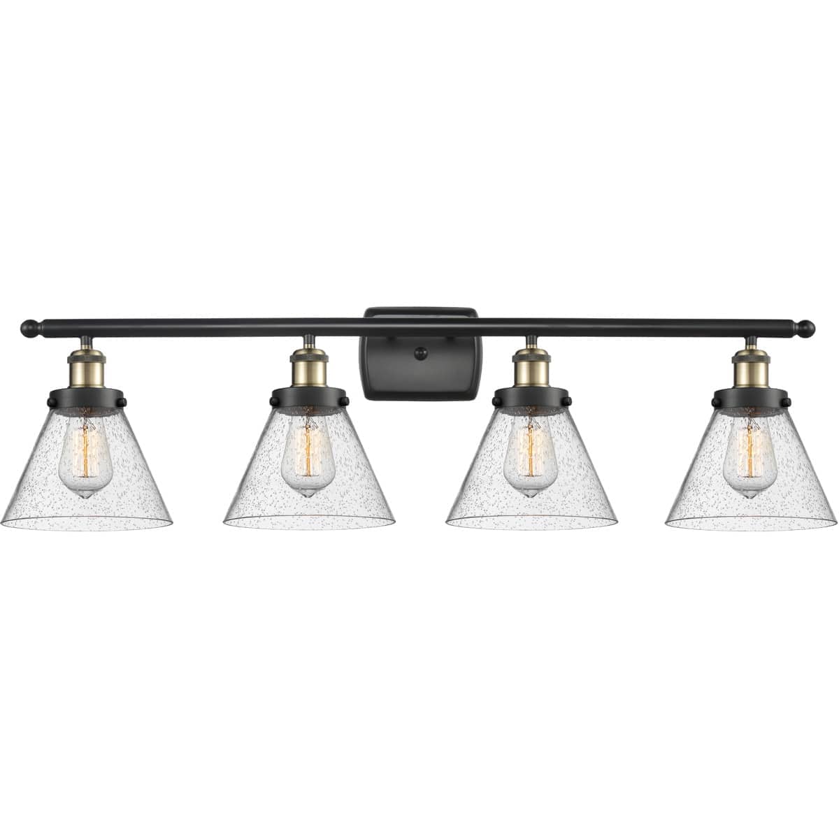Innovations Lighting 916-4W-BAB-G44 Ballston Large Cone Bathroom Vanity Light Black Antique Brass