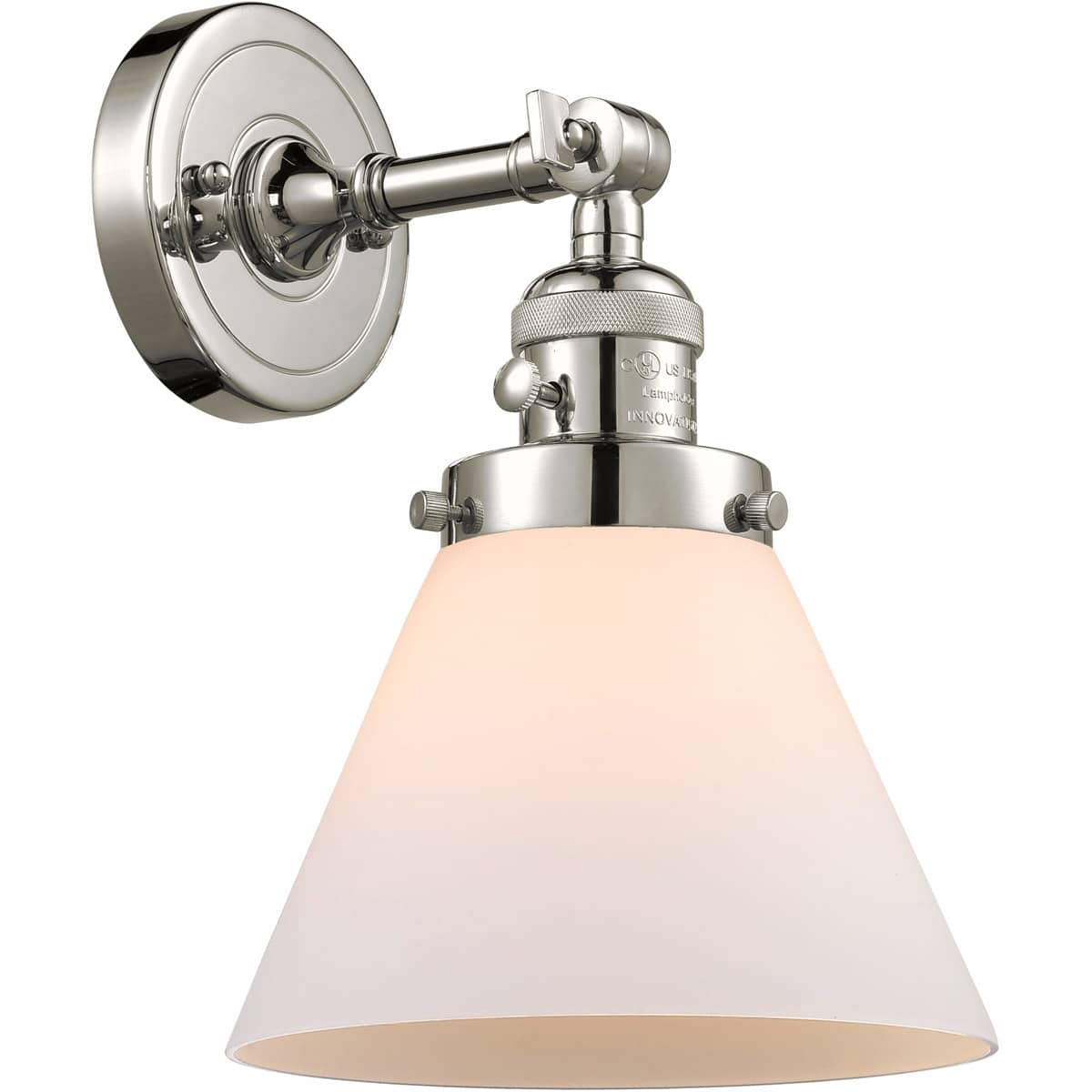 Innovations Lighting 203SW-PN-G41-LED Franklin Restoration Large Cone Wall Sconce Polished Nickel