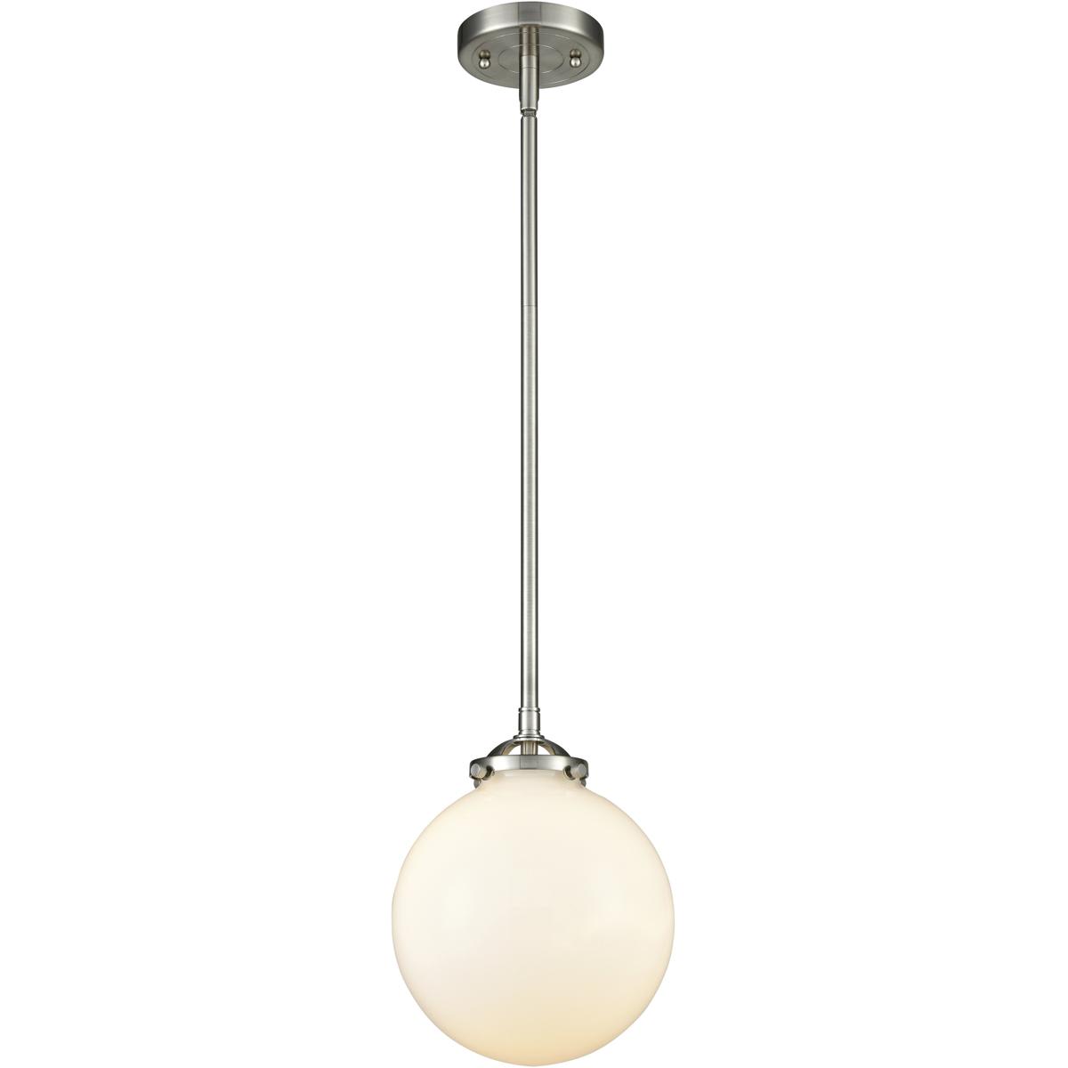 Innovations Lighting 284-1S-SN-G201-8-LED Nouveau Beacon Mini Pendant Brushed Satin Nickel