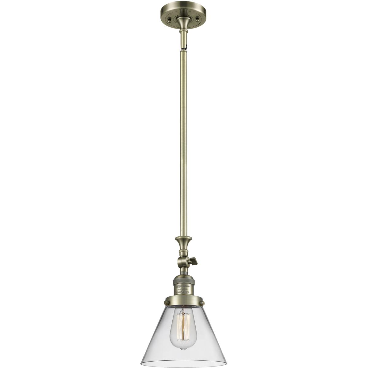 Innovations Lighting 206-AB-G42-LED Franklin Restoration Cone Mini Pendant Antique Brass