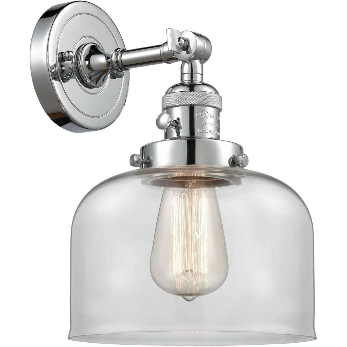 Innovations Lighting 203SW-PC-G72 Franklin Restoration Large Bell Wall Sconce Polished Chrome