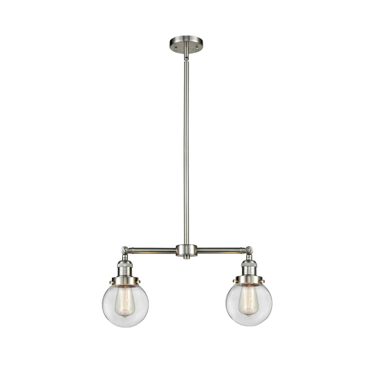 Innovations Lighting 209-SN-G202-6-LED Franklin Restoration Beacon Chandelier Brushed Satin Nickel