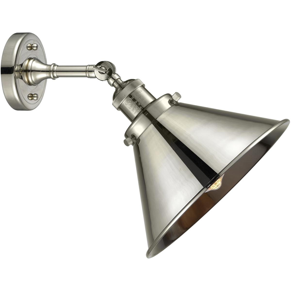 Innovations Lighting 203-PN-M10-PN-LED Franklin Restoration Briarcliff Wall Sconce Polished Nickel