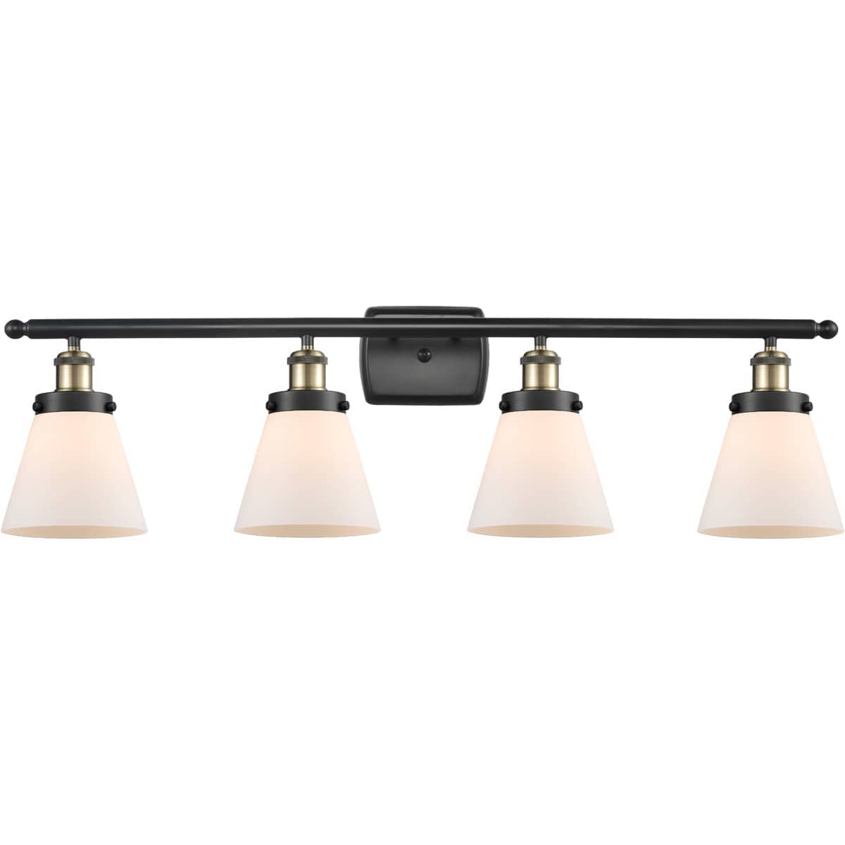 Innovations Lighting 916-4W-BAB-G61 Ballston Small Cone Bathroom Vanity Light Black Antique Brass