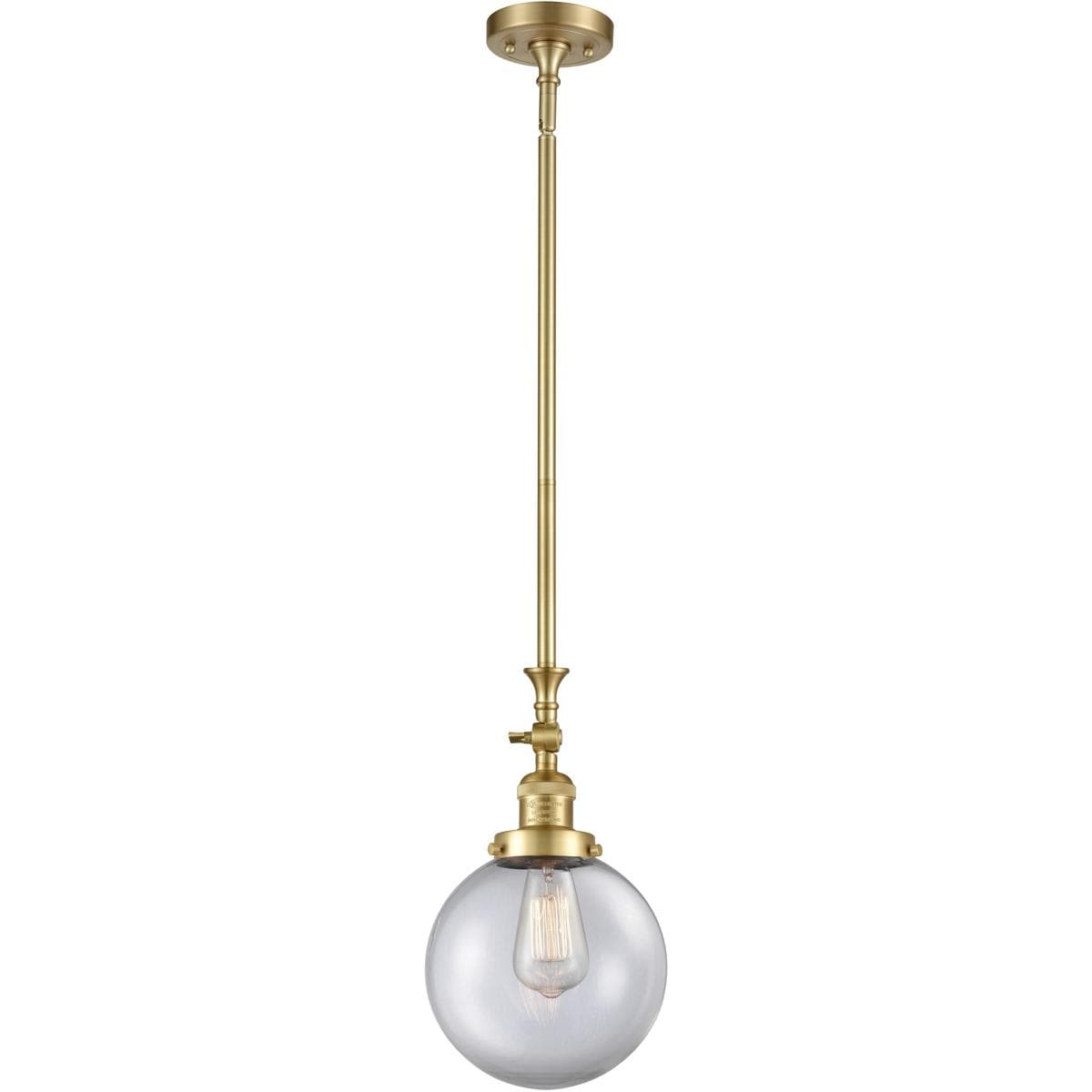 Innovations Lighting 206-SG-G202-8-LED Franklin Restoration Beacon Mini Pendant Satin Gold