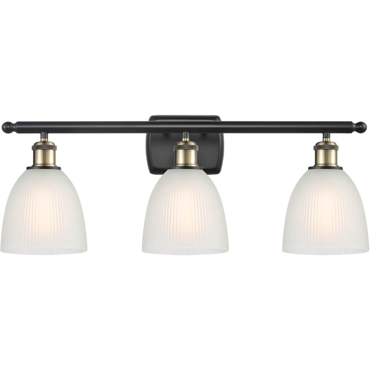 Innovations Lighting 516-3W-BAB-G381-LED Ballston Castile Bathroom Vanity Light Black Antique Brass