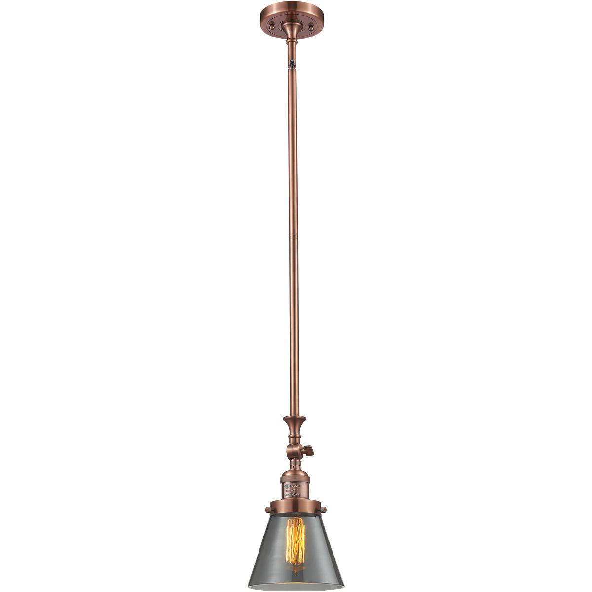 Innovations Lighting 206-AC-G63 Franklin Restoration Cone Mini Pendant Antique Copper