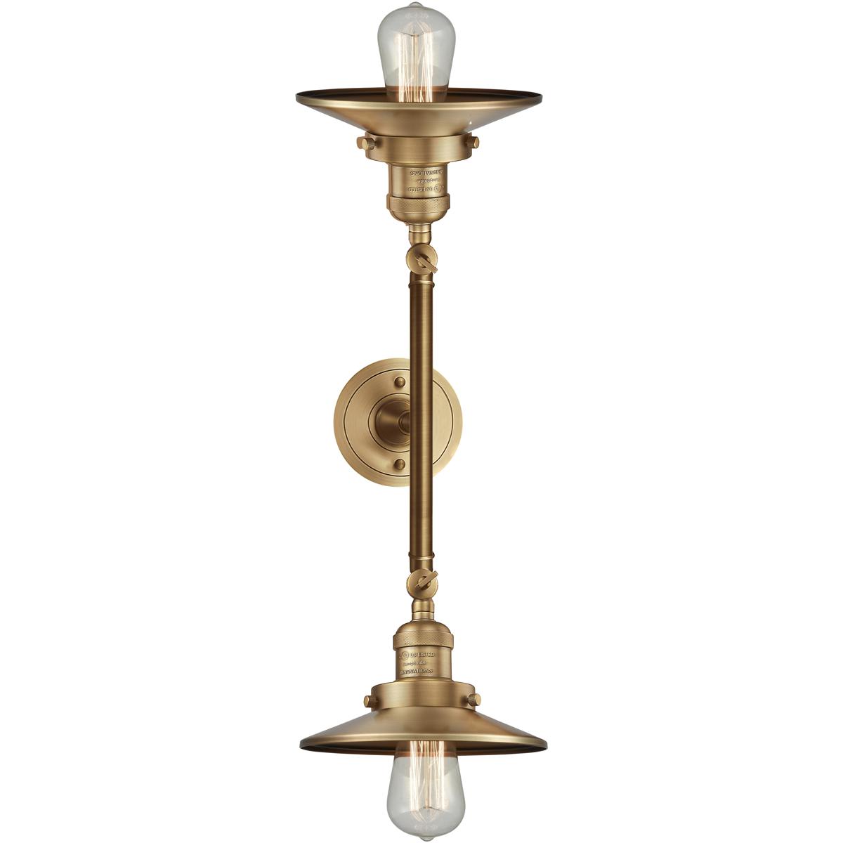 Innovations Lighting 208-BB-M4-LED Franklin Restoration Railroad Bathroom Vanity Light Brushed Brass