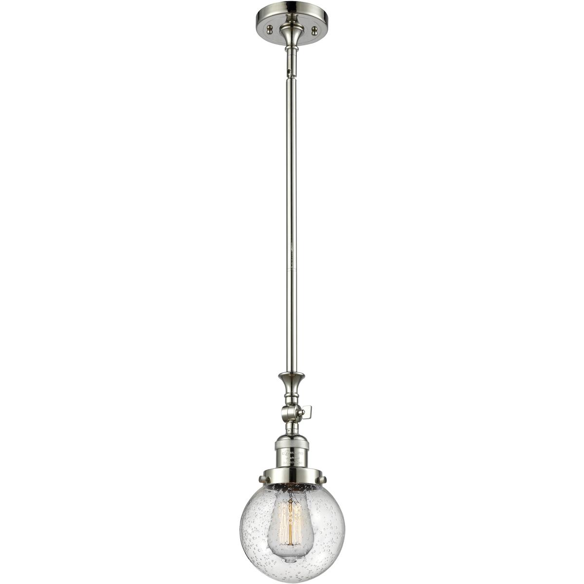 Innovations Lighting 206-PN-G204-6 Franklin Restoration Beacon Mini Pendant Polished Nickel