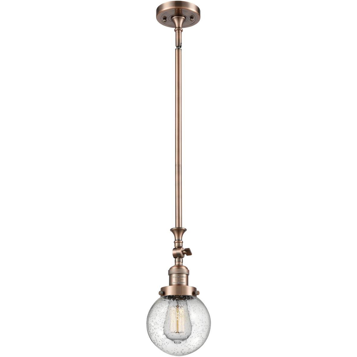 Innovations Lighting 206-AC-G204-6-LED Franklin Restoration Beacon Mini Pendant Antique Copper