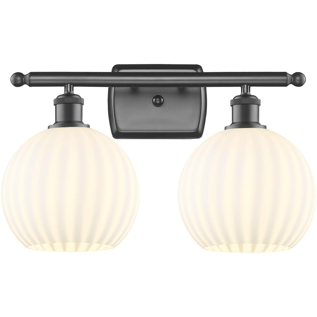 Innovations Lighting 516-2W-OB-G1217-8WV Ballston White Venetian Bathroom Vanity Light