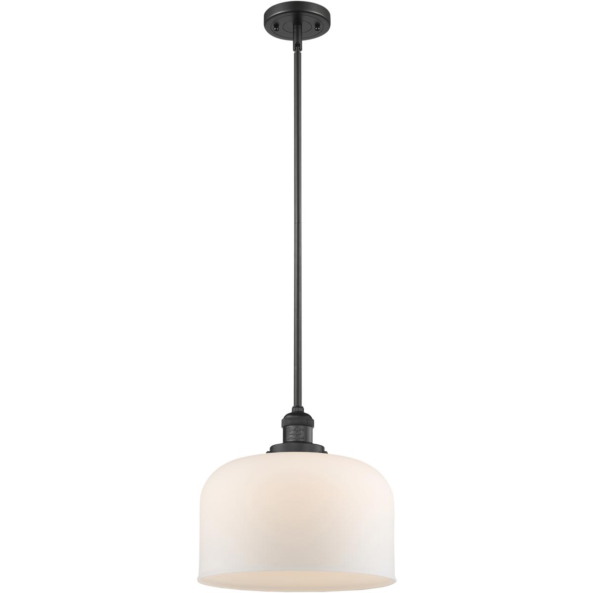 Innovations Lighting 201S-BK-G71-L-LED Franklin Restoration Bell Mini Pendant Matte Black