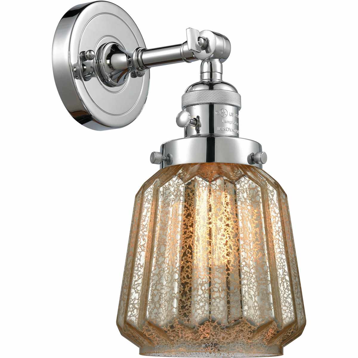 Innovations Lighting 203SW-PC-G146 Franklin Restoration Chatham Wall Sconce Polished Chrome